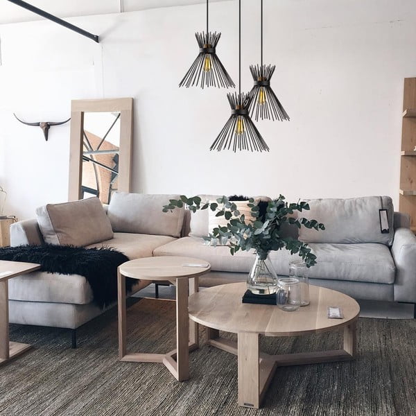 Lampadario nero con paralume in metallo ø 63 cm Kirpi – Opviq lights-image-4