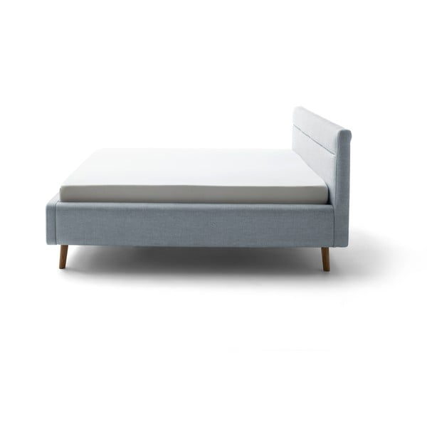 Letto matrimoniale imbottito blu polveroso con contenitore con rete inclusa 180x200 cm Lotte – Meise Möbel-image-4