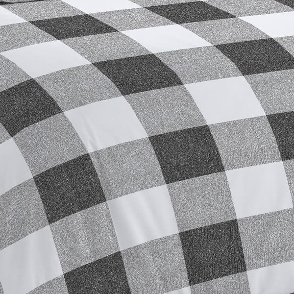 Biancheria da letto bianco-grigia 200x135 cm Bold Check - Cloudsoft-image-3