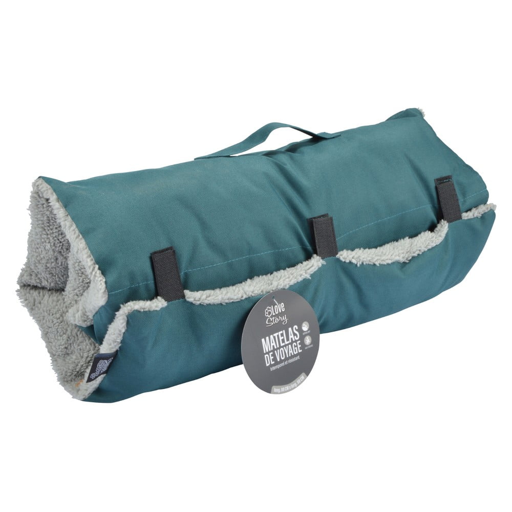 Cuccia da viaggio blu in tessuto di sherpa per cane 80x50 cm Essentiel – Love Story | Cucce per animali