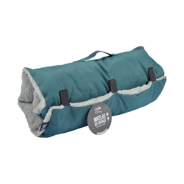 Cuccia da viaggio blu in tessuto di sherpa per cane 80x50 cm Essentiel – Love Story