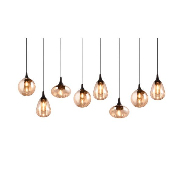 Lampada a sospensione nero-arancio con paralume in vetro Lumina - Trio-image-2