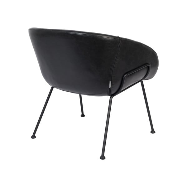 Poltrona in similpelle nera Feston - Zuiver-image-4