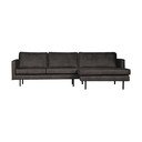 Divano angolare grigio (con penisola a destra/con chaise lounge) con rivestimento in finta pelle Rodeo – WOOOD