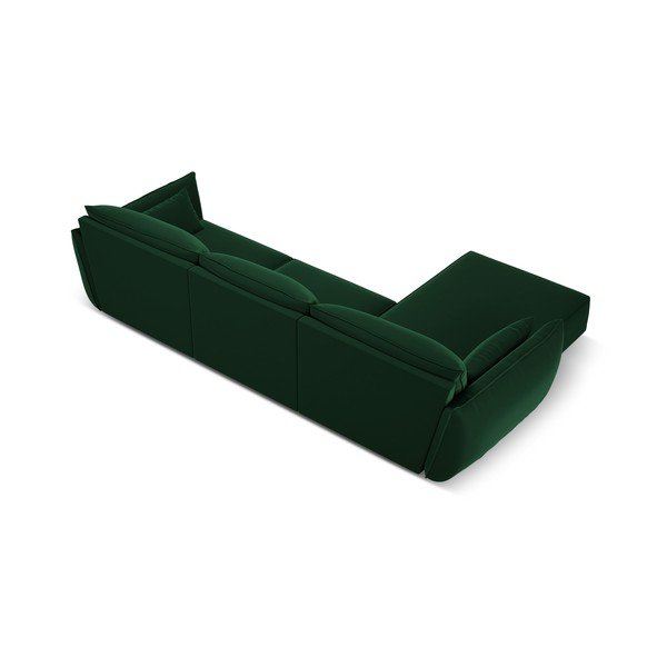 Divano angolare verde scuro (con penisola a sinistra/con chaise lounge) con rivestimento in velluto Vanda – Mazzini Sofas-image-3