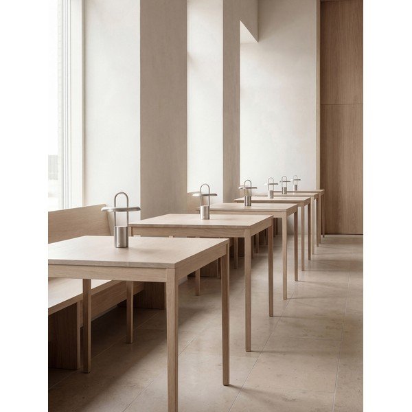 Lampada da tavolo LED argentata in acciaio inox con intensità regolabile (altezza totale 25 cm) Pier – Stelton-image-2