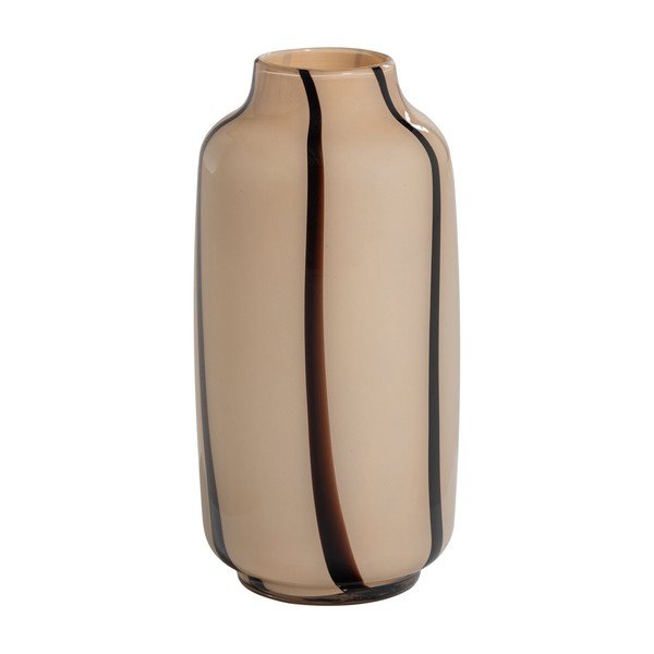 Vaso marrone/beige in vetro (altezza totale 35 cm) Selena – WOOOD
