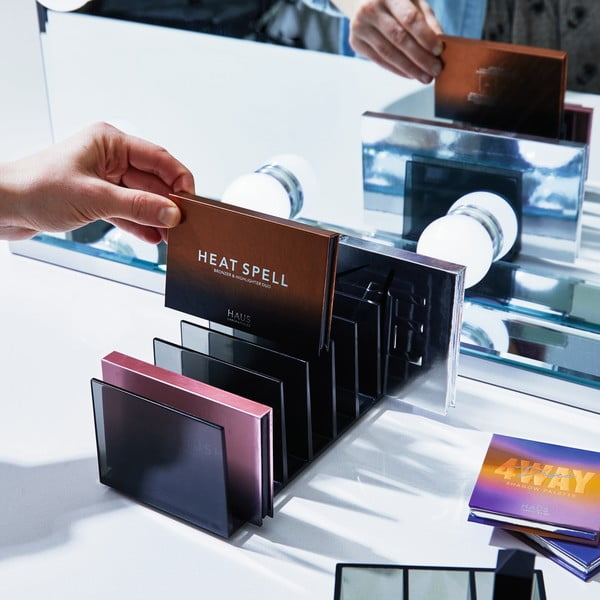 Organizer da bagno nero opaco per cosmetici in plastica riciclata Palette Station - iDesign-image-1