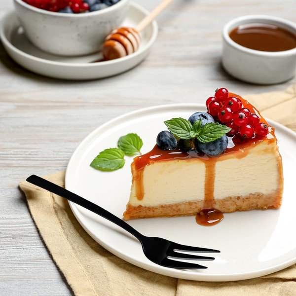 Forchettine da dolci in set nere in acciaio inox 2 pz Black – Orion-image-1