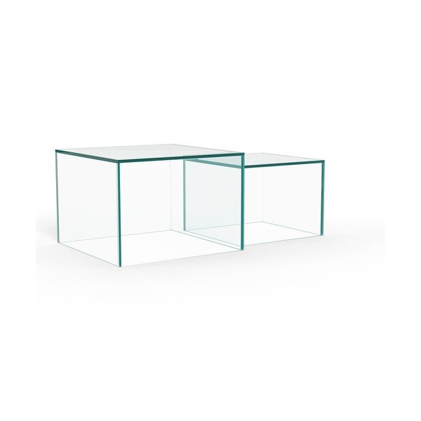 Set di tavolini da salotto in vetro 2 pz 50x50 cm Dice – Actona-image-4