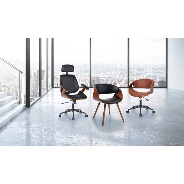 Sedia da ufficio nera in similpelle Visby – Tomasucci-image-2