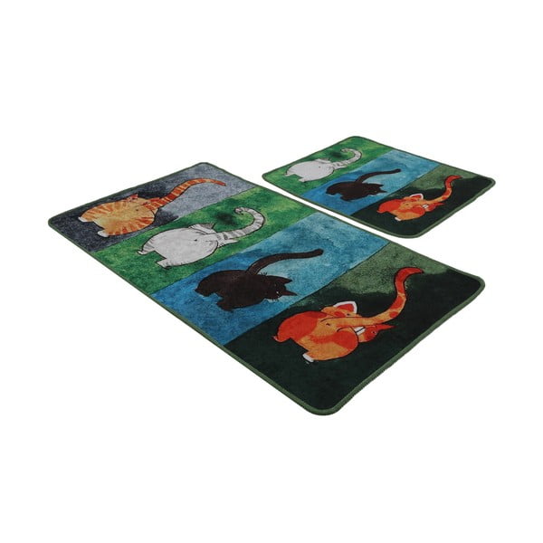 Set di tappetini per il bagno 2 pz 60x100 cm Gatto Carino – Foutastic-image-4