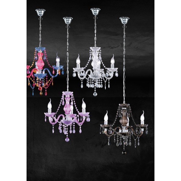 Lampadario in metallo con paralume in vetro acrilico ø 46 cm Lüster – Reality-image-3