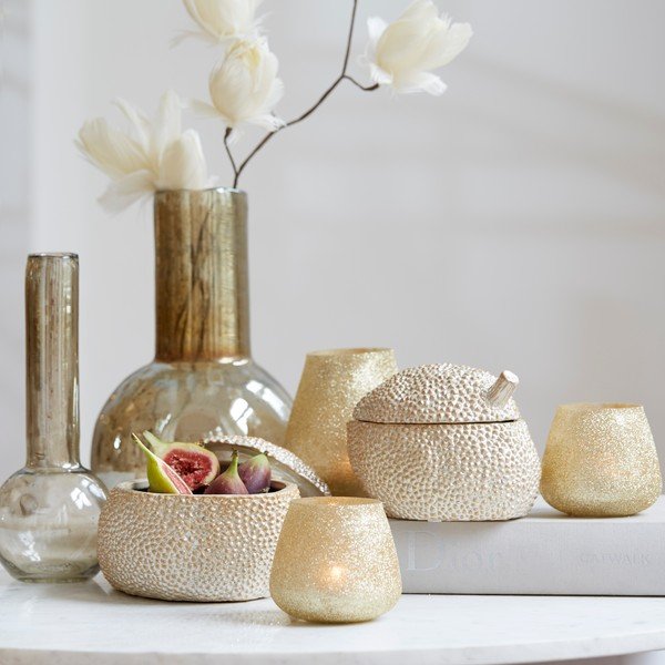 Vaso in vetro beige Dapoli - Light & Living-image-1