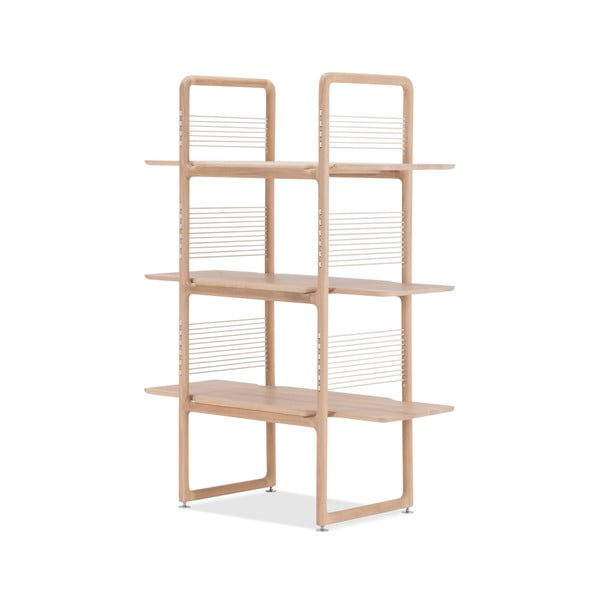 Libreria in legno massiccio di rovere, altezza 140 cm Muse - Gazzda-image-1