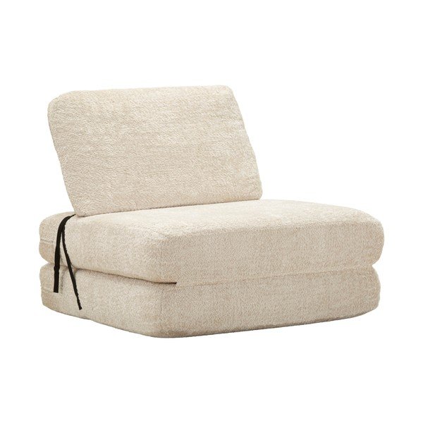 Poltrona bianca allungabile con rivestimento in bouclé Faster – Mauro Ferretti