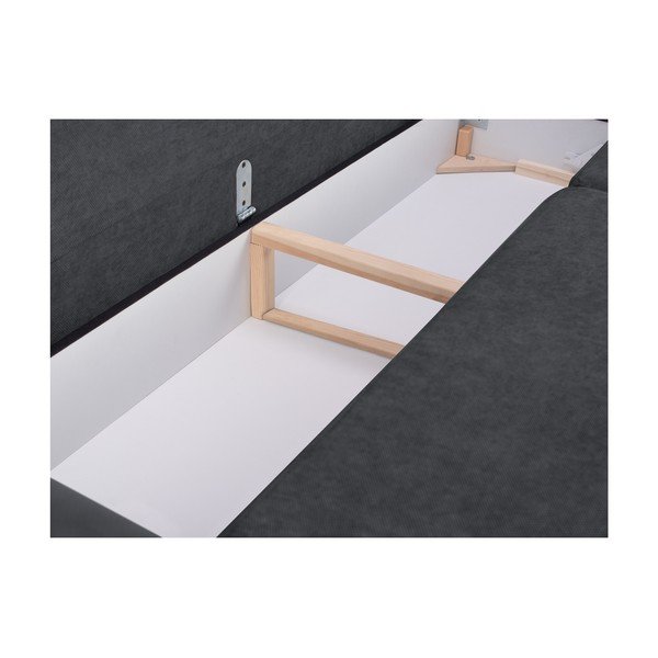 Divano letto a tre posti grigio scuro con contenitore Orchid - Mazzini Sofas-image-3