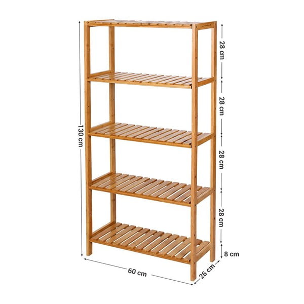 Mensola in bambù, altezza 130 cm - Songmics-image-2