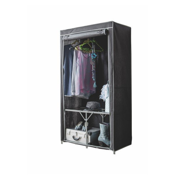 Černá textilní šatní skříň Compactor Wardrobe Organized