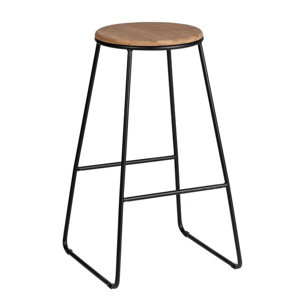 Sgabelli da bar in colore nero-naturale in set di 2 (altezza seduta 70 cm) Loft - Wenko