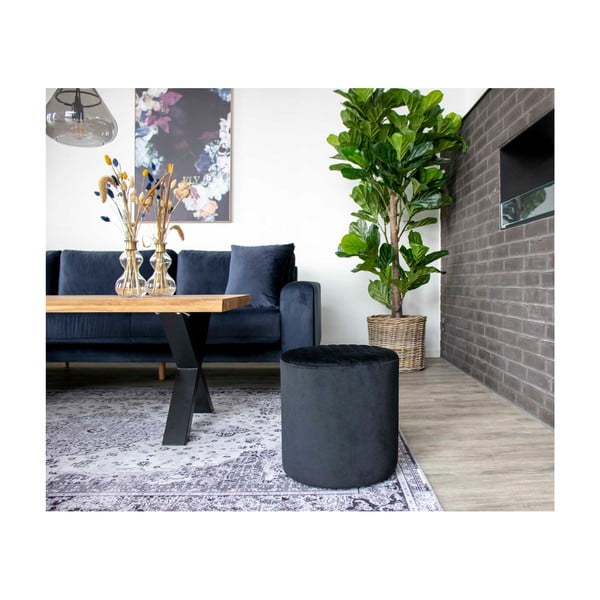 Pouf nero , ø 34 cm Ejby - House Nordic-image-2