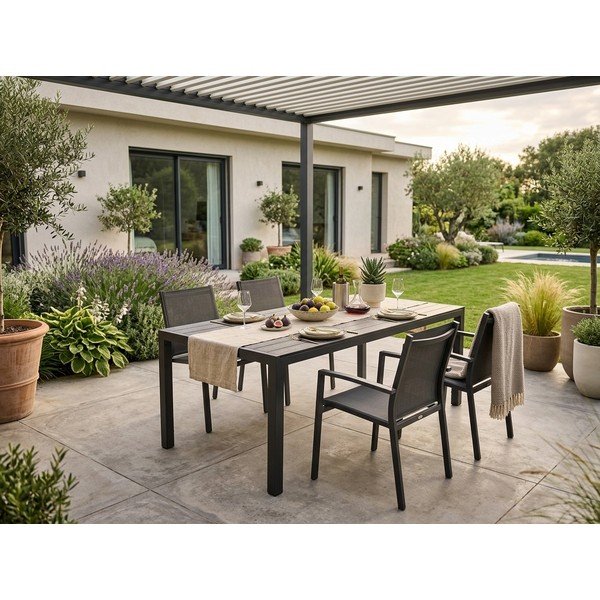 Tavolo da giardino con piano in legno d'arte , 205 x 90 cm Viking - Bonami Selection-image-4