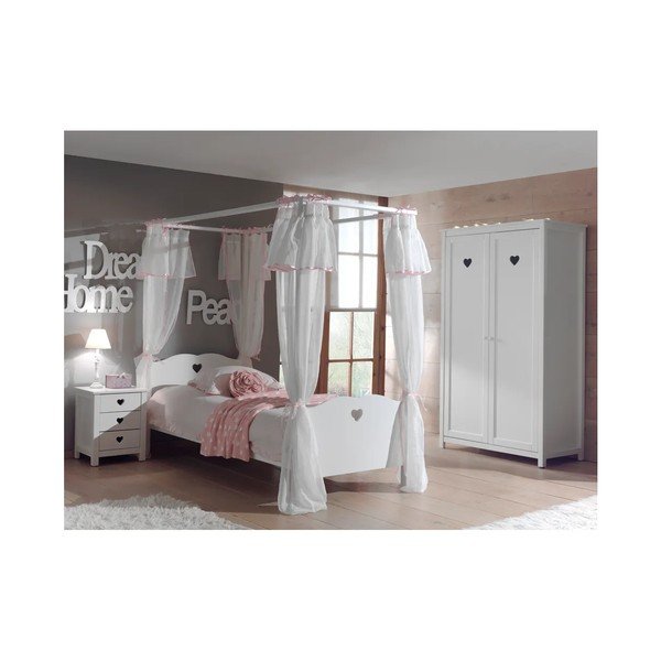 Letto per bambini bianco con estensione del baldacchino Amori - Vipack-image-2