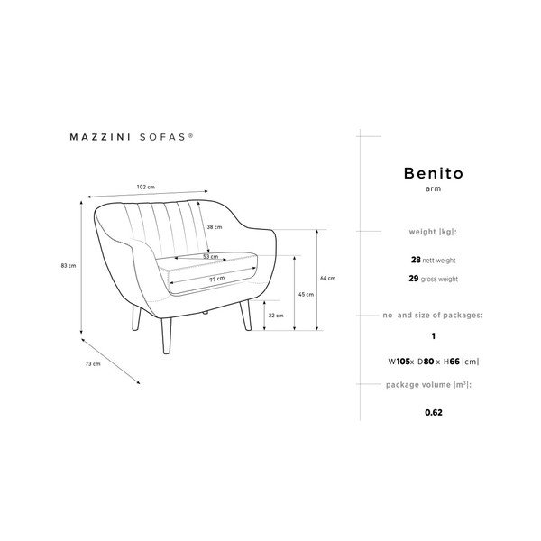 Poltrona blu Benito Floral - Mazzini Sofas-image-2