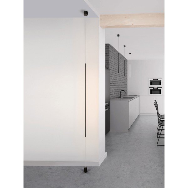 Lampada da terra LED nera opaca in alluminio (altezza totale 300 cm) Elettra – Nova Luce-image-1