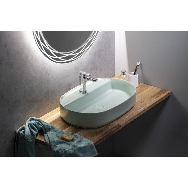 Piano per lavabo di colore naturale in rovere massiccio 80x50 cm Woody – Sapho-image-1