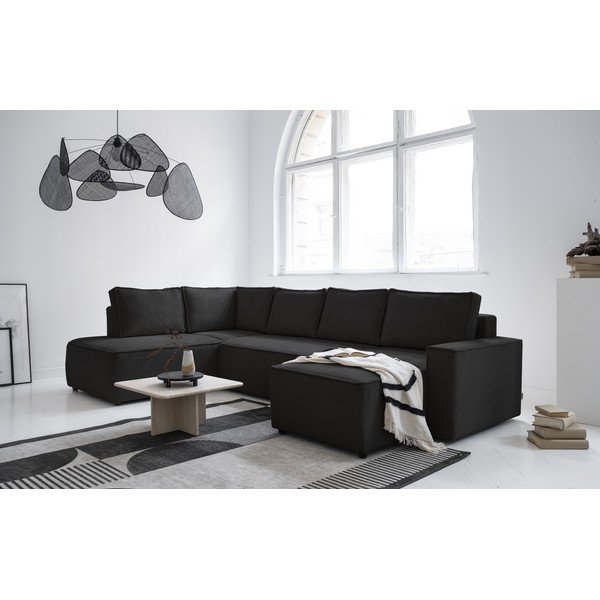 Divano letto angolare in velluto a coste color antracite Brave Dave - Miuform-image-2