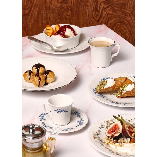 Tazzina per espresso bianca/blu in porcellana 110 ml Retro – BonBistro-image-1