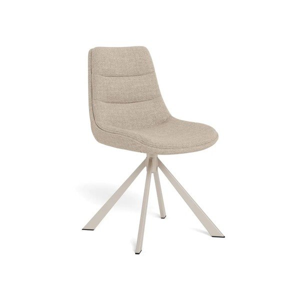 Sedia da pranzo beige imbottito girevole Adisa – Actona