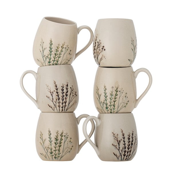 Tazze in set beige in gres 6 pz 400 ml Bea – Bloomingville