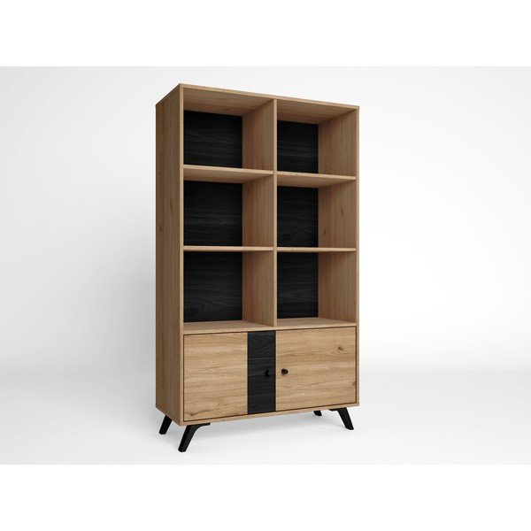 Libreria nera in rovere 92x160 cm Natura - Marckeric-image-2