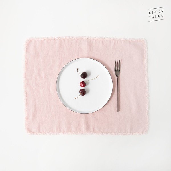 Tovaglietta in stoffa ø 45 cm Misty Rose - Linen Tales-image-1