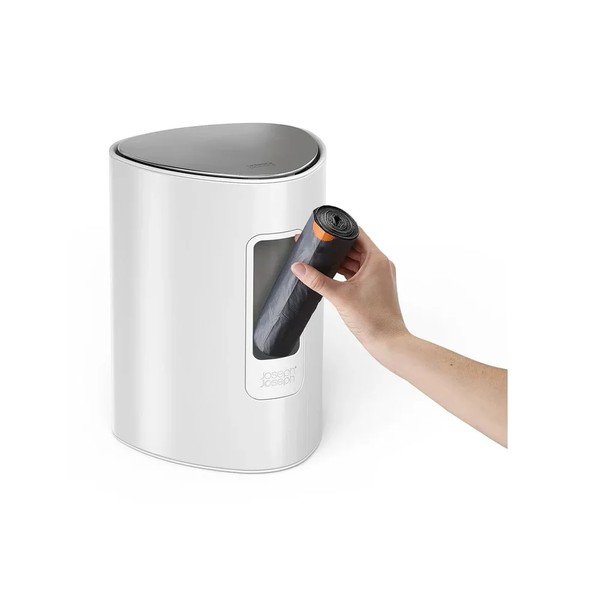 Cestino per la spazzatura bianco lucido in acciaio inox con pedale 5 l EasyStore Luxe – Joseph Joseph-image-3
