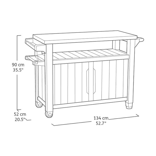 Tavolo pieghevole per grigliate 134x52 cm Unity - Keter-image-3