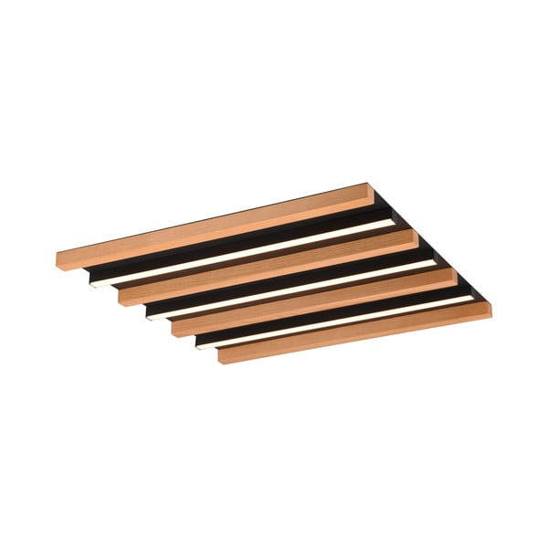 Plafoniera nero-color legno a LED dimmerabile 6x46 cm Fontana - Trio-image-1