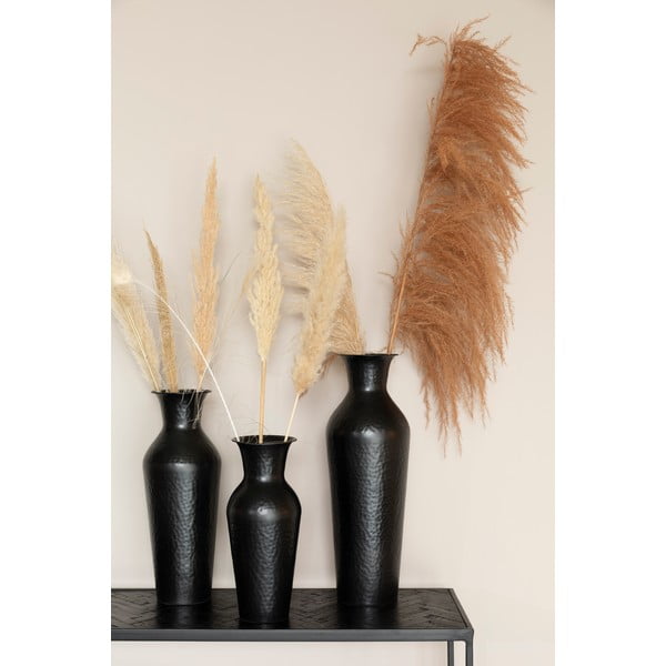 Vaso nero in acciaio alto (altezza totale 49 cm) Dunja – White Label-image-1