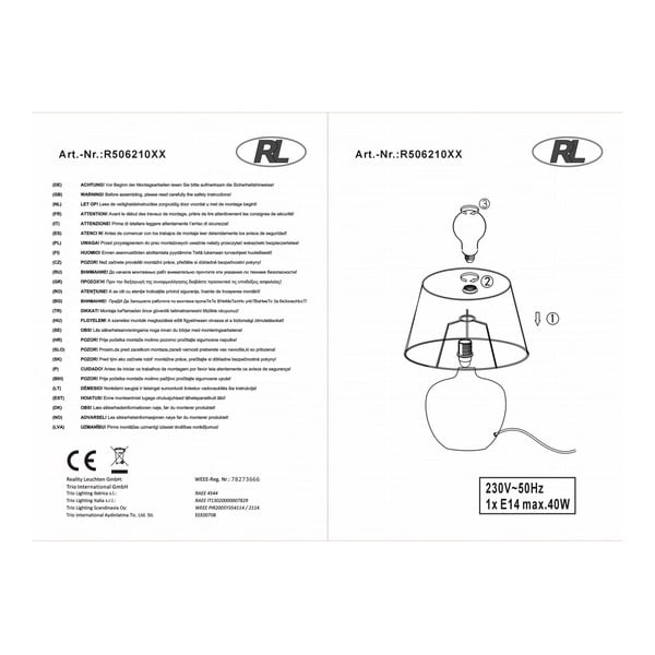 Lampada da tavolo in ceramica nera e tessuto, altezza 26 cm Luxor - Reality-image-3