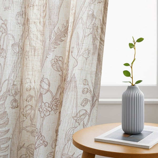 Tenda beige/marrone chiaro 135x250 cm Selvetia – Restilo-image-2