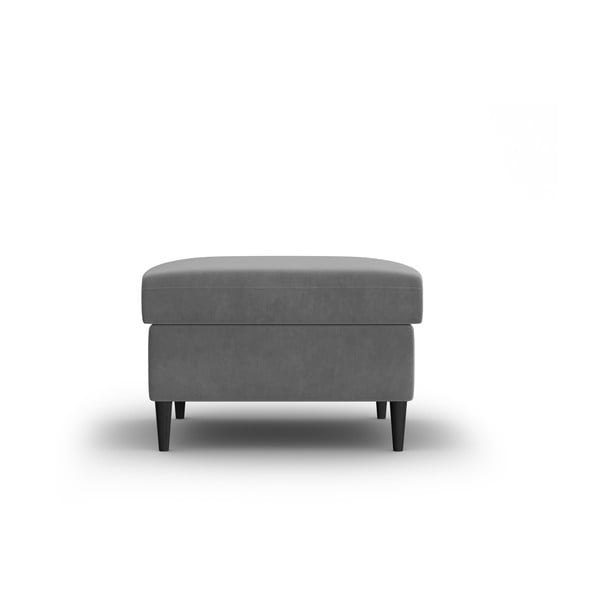 Poggiapiedi grigio chiaro con rivestimento in velluto Kyoto – Cosmopolitan Design