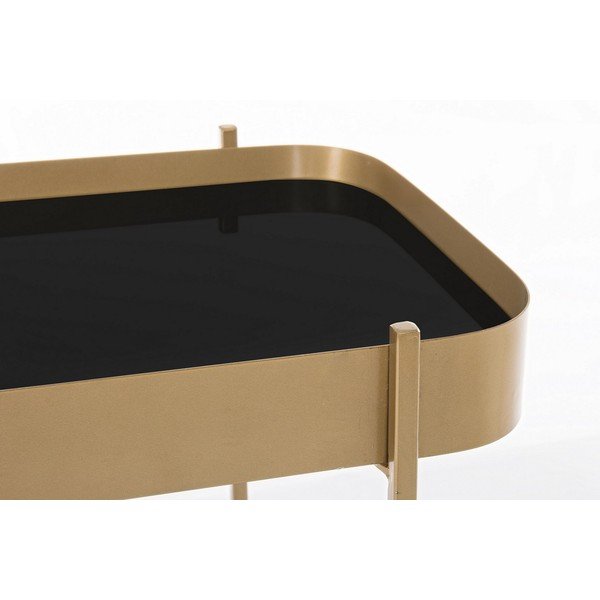 Tavolo consolle dorato con piano in vetro 43x120,5 cm Rashida – Bizzotto-image-3