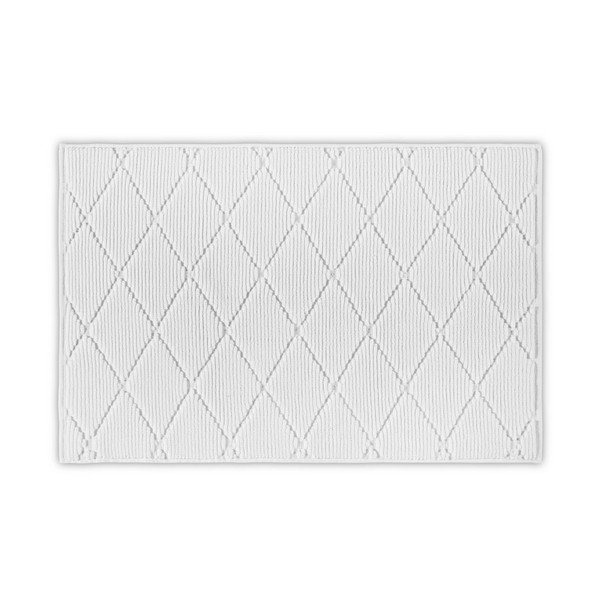 Tappeto da bagno in cotone bianco, 50 x 80 cm Diamond - Foutastic-image-1