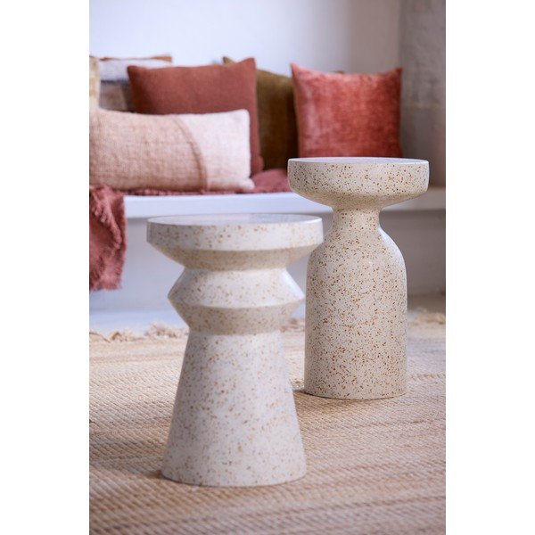 Tavolino rotondo in cemento terrazzato ø 32 cm Moravit – Light & Living-image-1