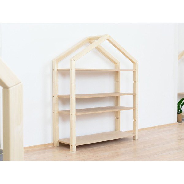 Scaffale in legno naturale con ripiani beige Polly, 111 x 137 cm - Benlemi