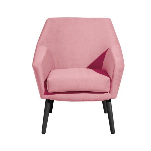 Poltrona in velluto rosa con gambe nere Alegro - Max Winzer-image-1