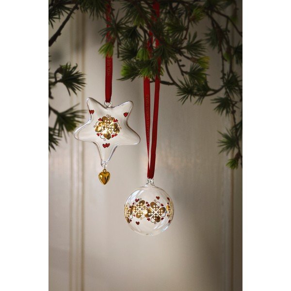 Decorazione per albero di natale in vetro soffiata a mano ø 6,5 cm Ann-Sofi Romme – Holmegaard-image-1