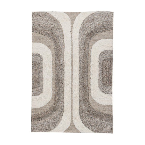 Tappeto grigio/beige in misto lana 170x240 cm Moro – WOOOD